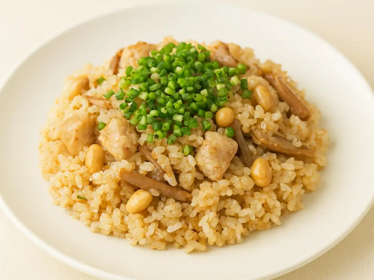 大豆とごぼうの鶏めし