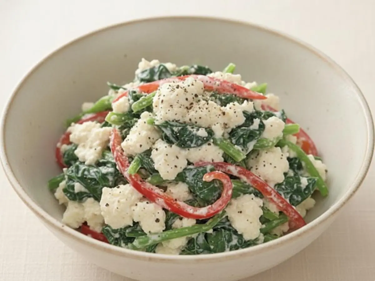 ほうれん草のチーズ白和え