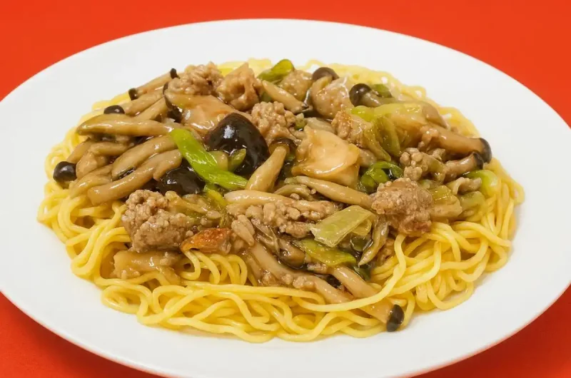 【ぐるナイ】きのこあんかけ焼きそばのレシピ 中村和成鉄人シェフ