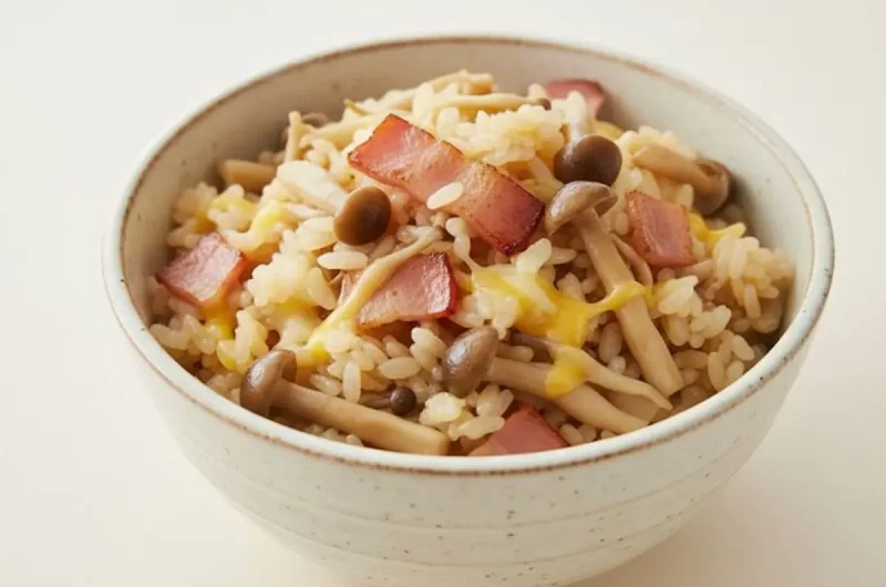 【ウワサのお客さま】ベーコンとまいたけの炊き込みご飯のレシピ レジェンド寮母村野さん