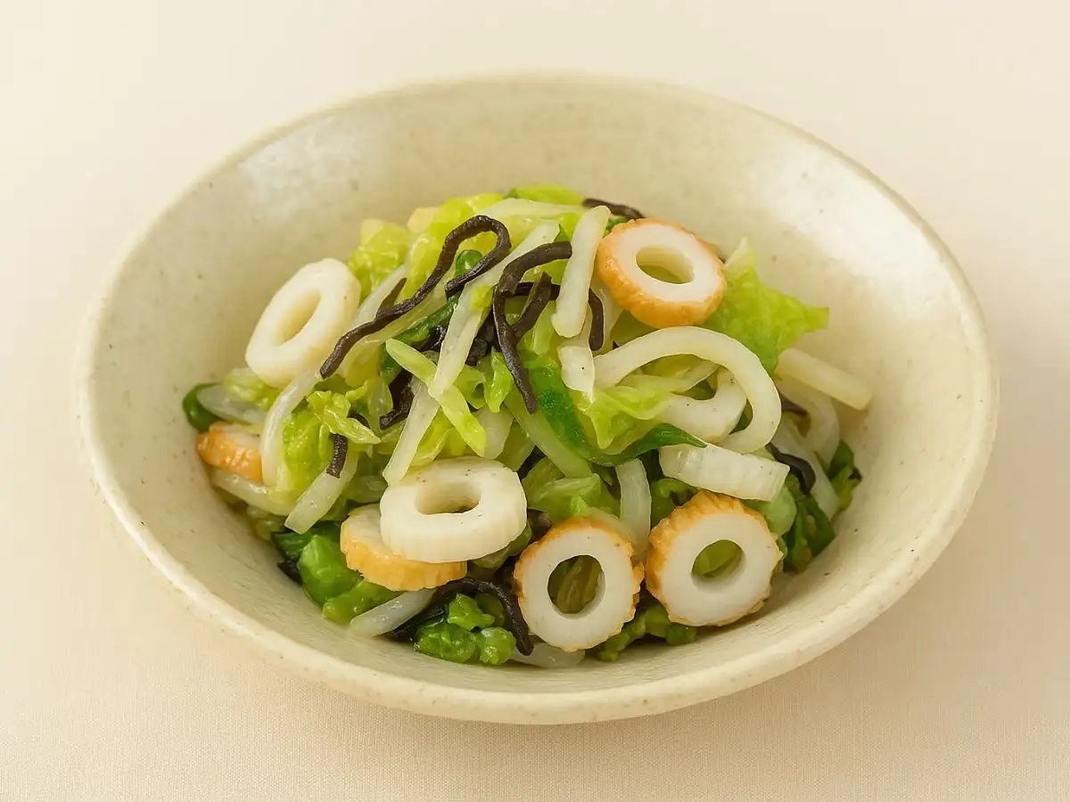 ちくわと白菜の塩昆布和え