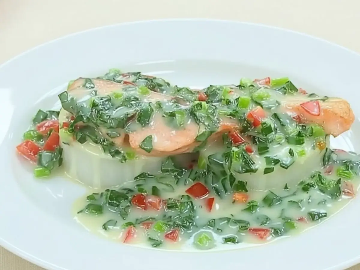 大根のブイヨン煮サーモンソテー