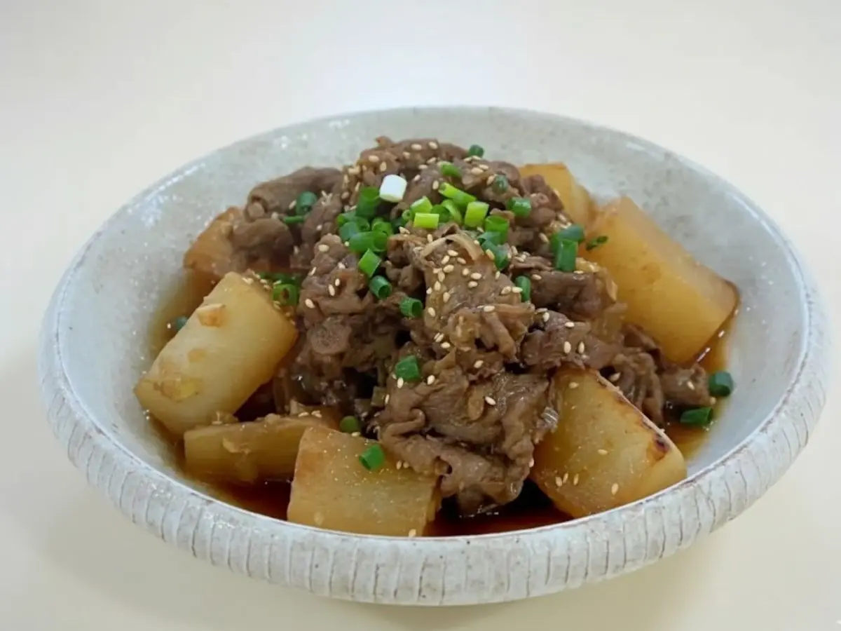 大根と牛肉の薬味炒め煮