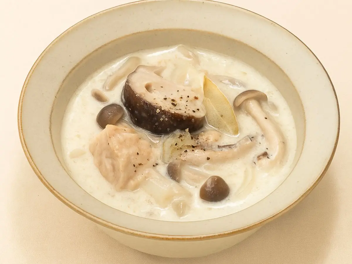 きのこと鶏の豆乳煮