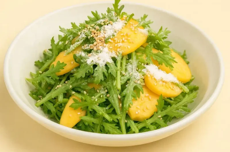 【きょうの料理】柿と春菊のキラキラサラダのレシピ 和田明日香さん