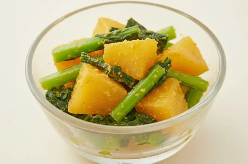 【あさイチ】小松菜と柿のカレーあえのレシピ ヤミーさんのみんなゴハンだよ