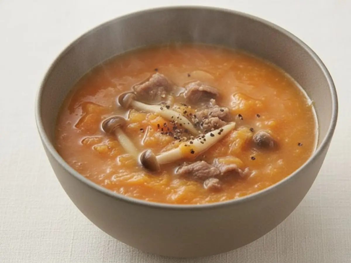 にんじんと牛こまのすり流し