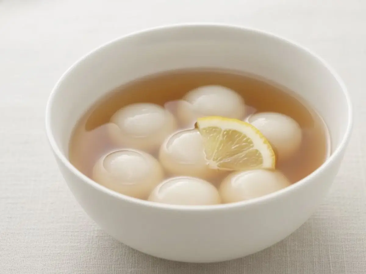 根生姜シロップの白玉