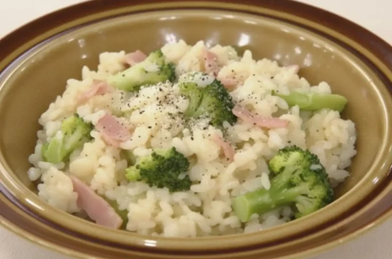 【きょうの料理】ブロッコリーのチーズリゾットのレシピ しらいのりこさんごちそう米レシピ