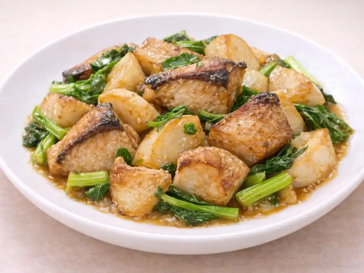 ぶりとかぶの味噌バター炒め