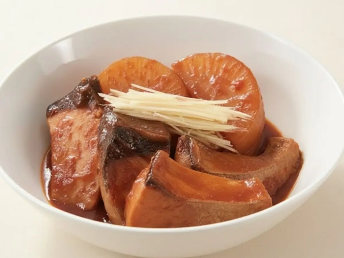 トマト風味のぶり大根