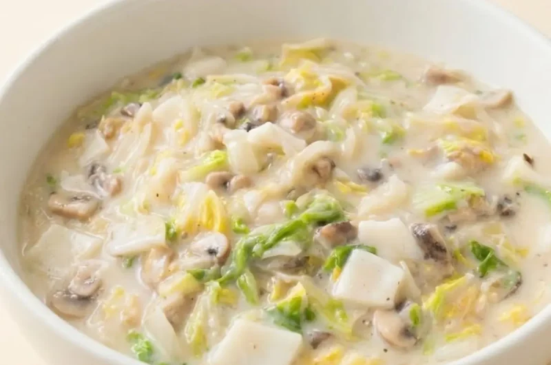 【ウワサのお客さま】イカと白菜の中華風クリーム煮のレシピ レジェンド寮母村野さん