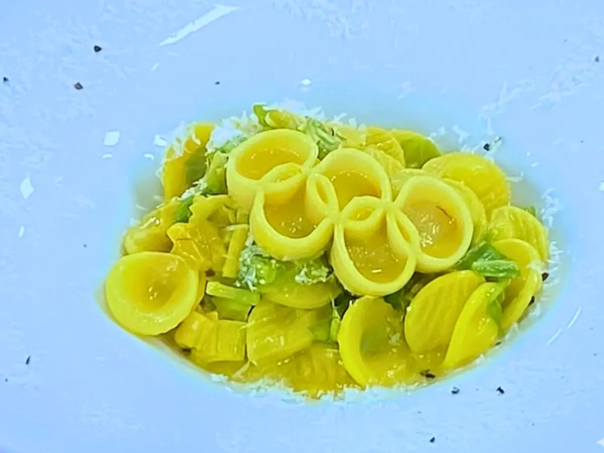 キャベツとねぎのパスタ