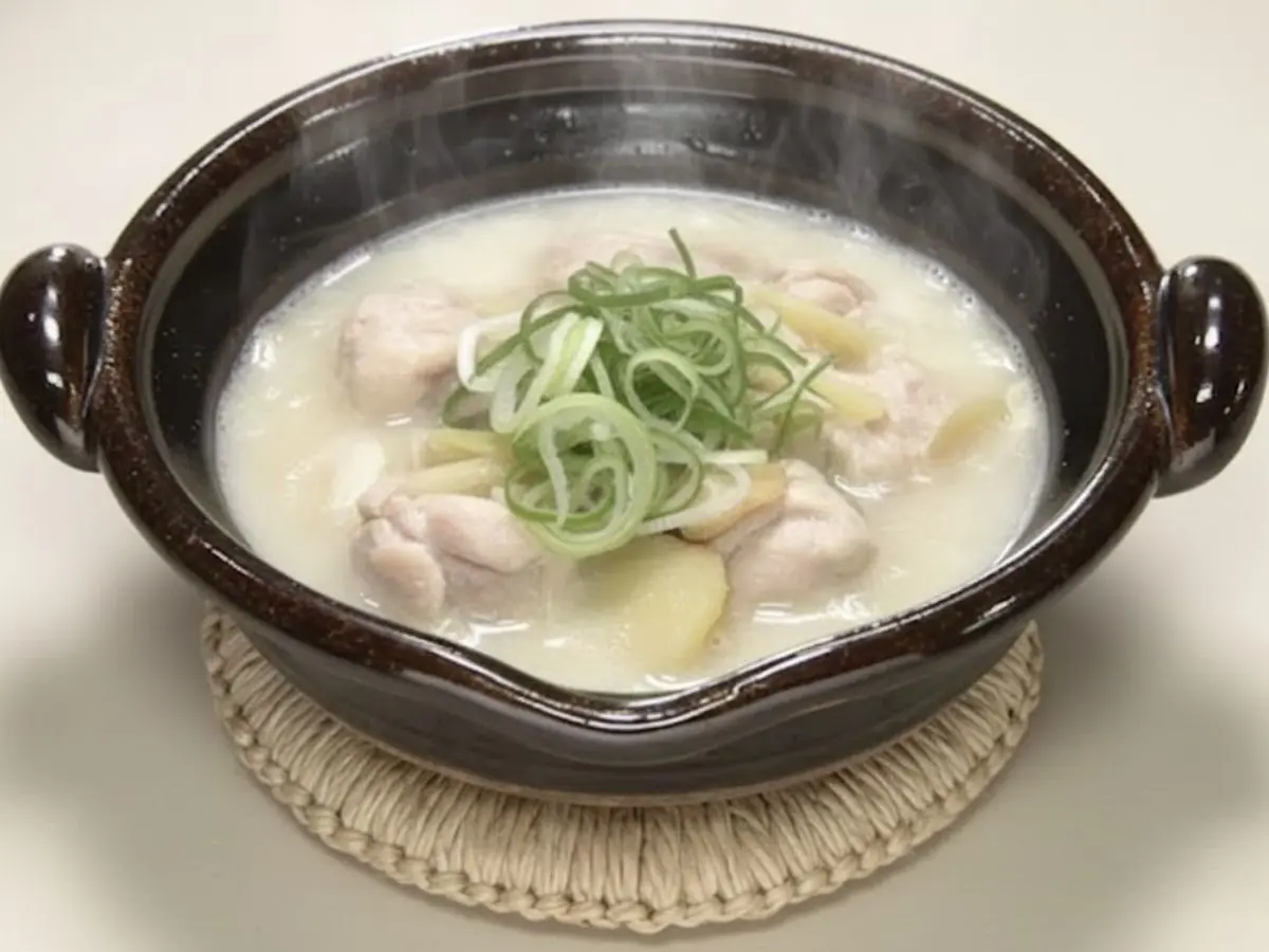 ネギと生姜の養生鶏スープ