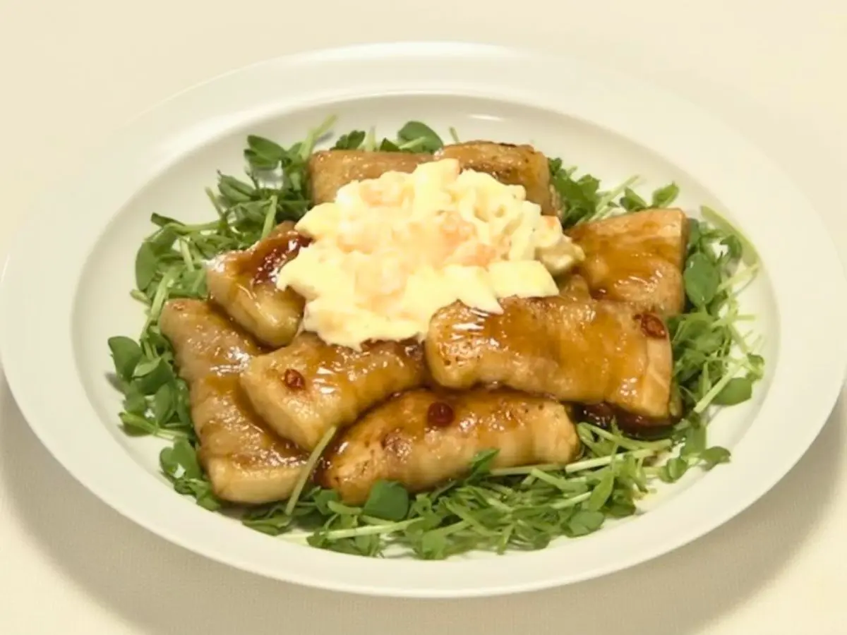 肉巻き豆腐の照りポンタルタル