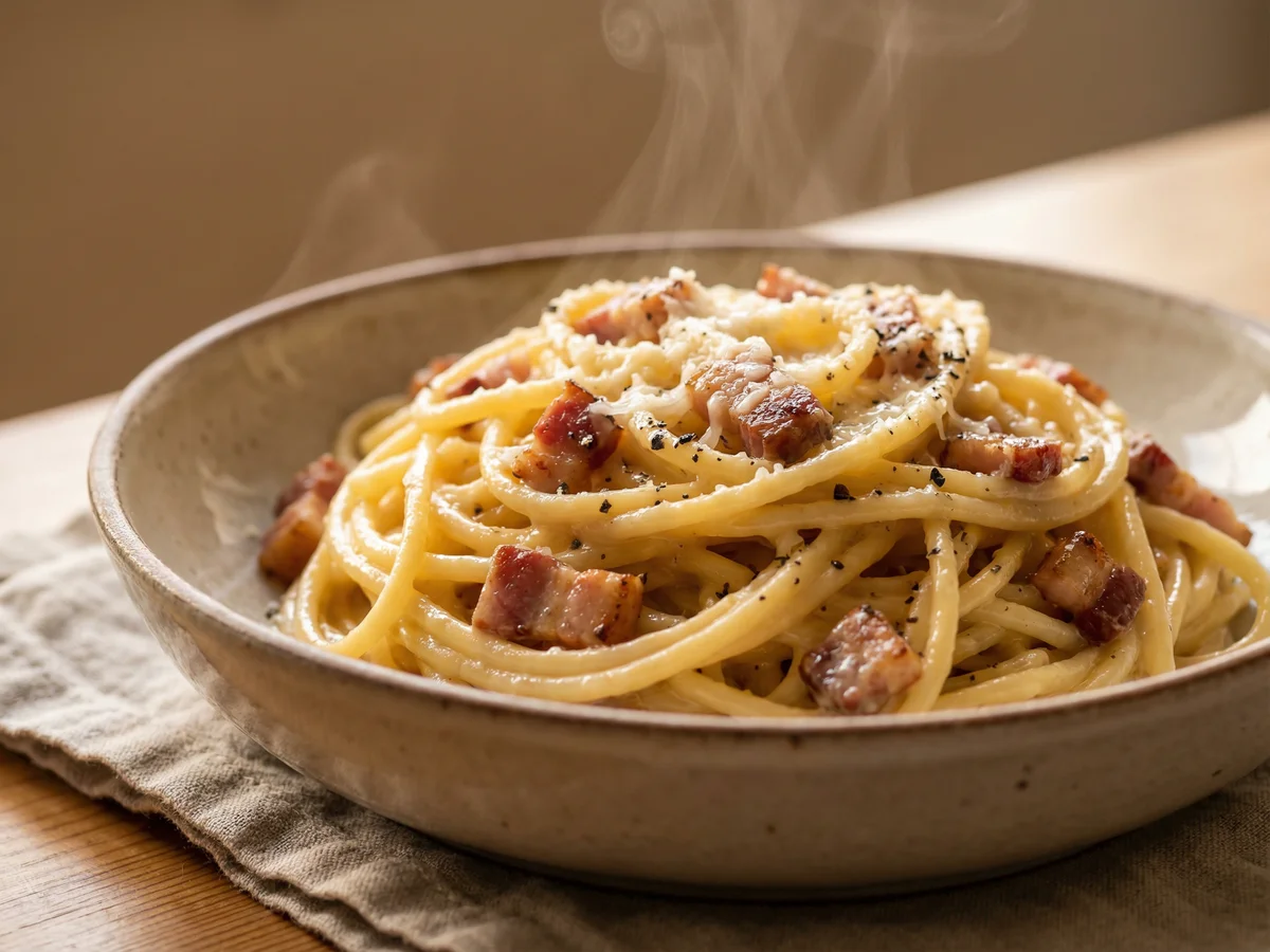 レンジでカルボナーラ