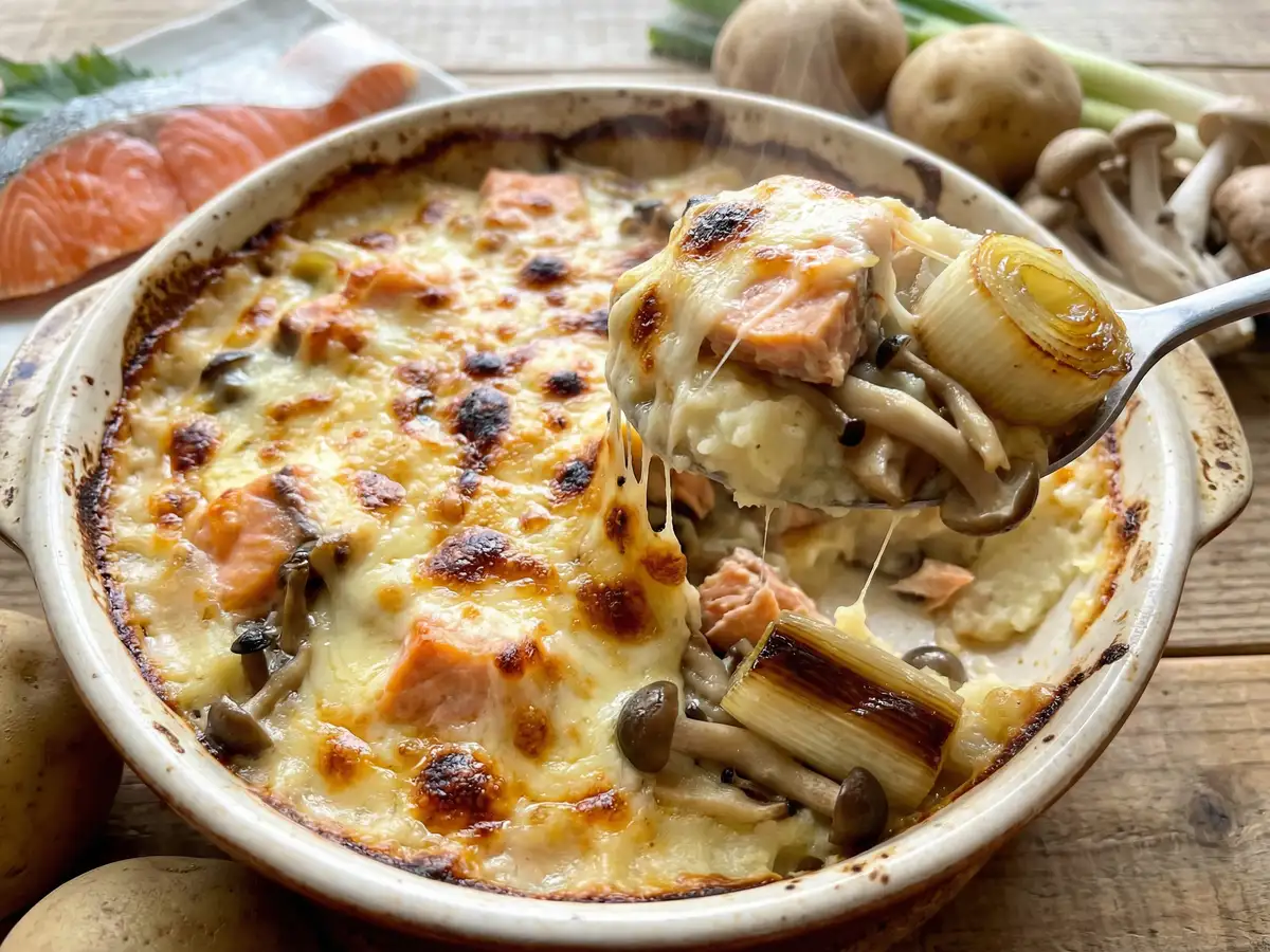 秋さけとじゃがいものグラタン