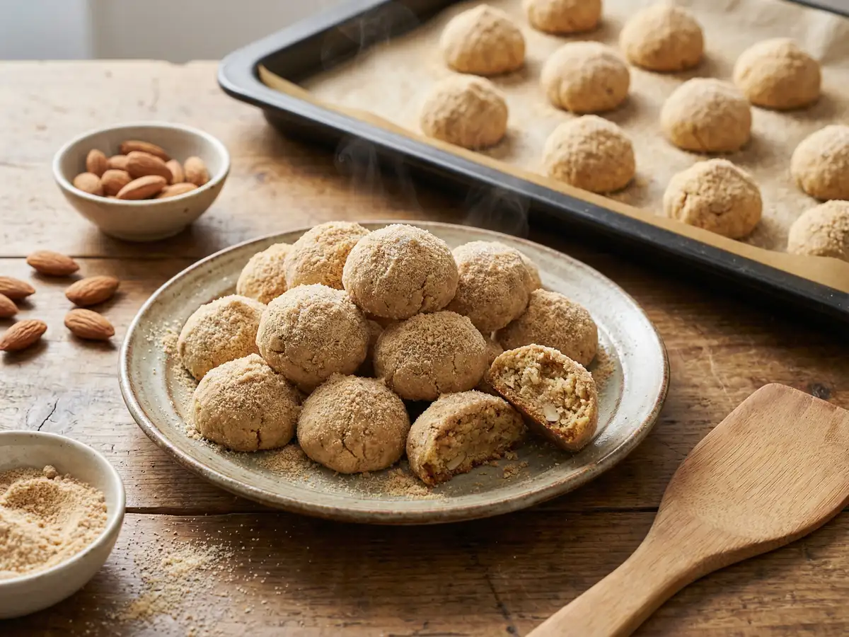 きな粉のスノーボールクッキー