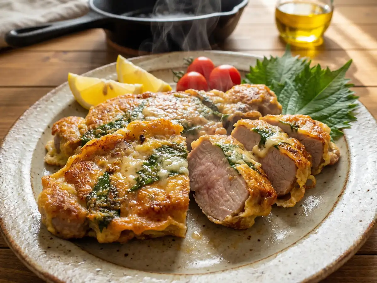 青じそとチーズのピカタ