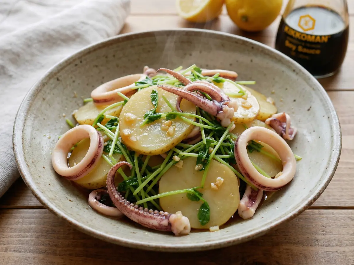 じゃがいもといかのレモンあえ