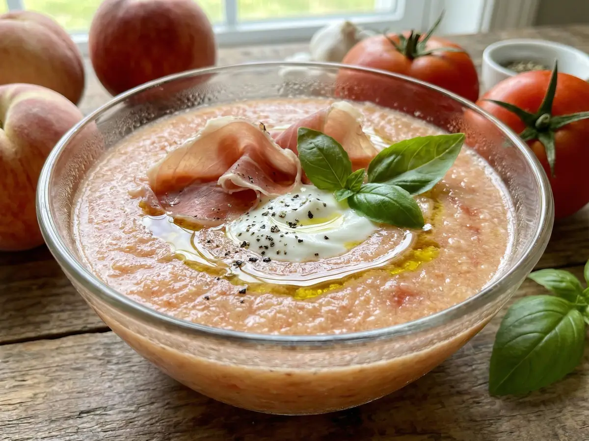 桃とトマトのスープ