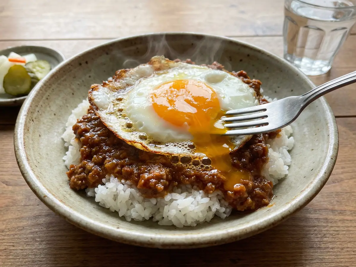 ミートエッグ丼