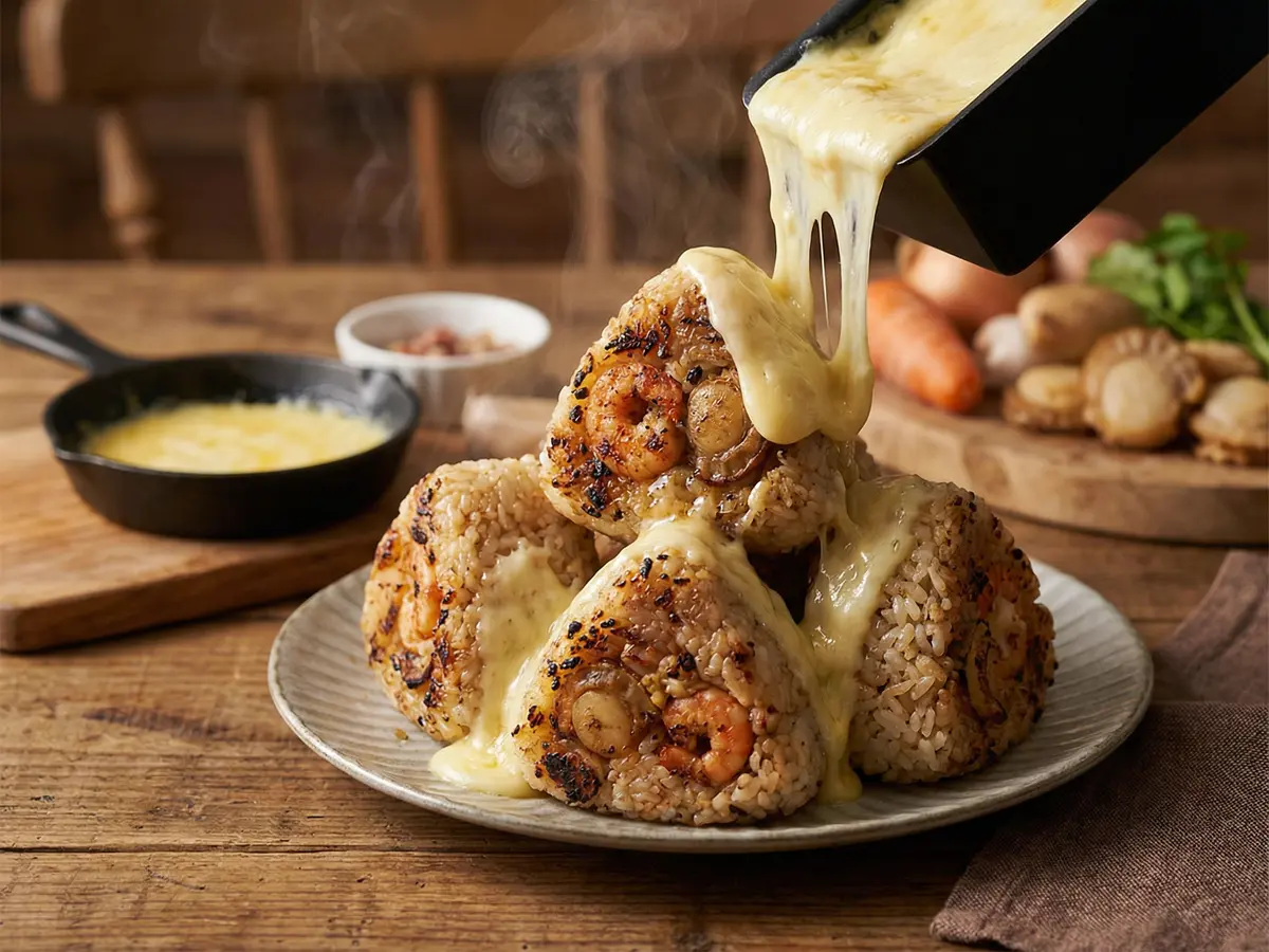 シーフードピラフおにぎり＆ラクレットチーズ