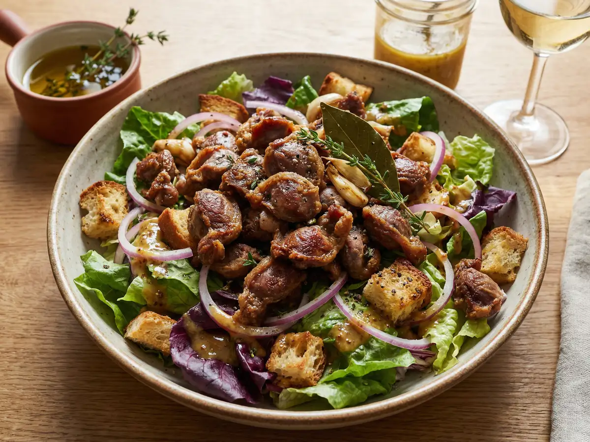 砂肝のコンフィのサラダ