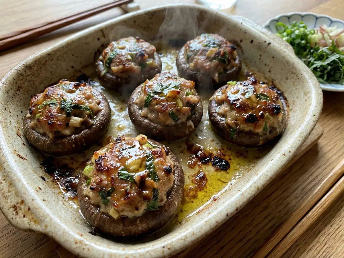 しいたけの薬味味噌肉詰め