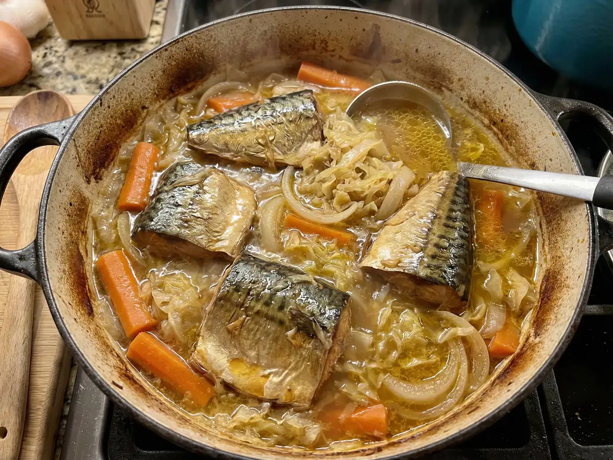 コストコ燻製サバ シュークルート風