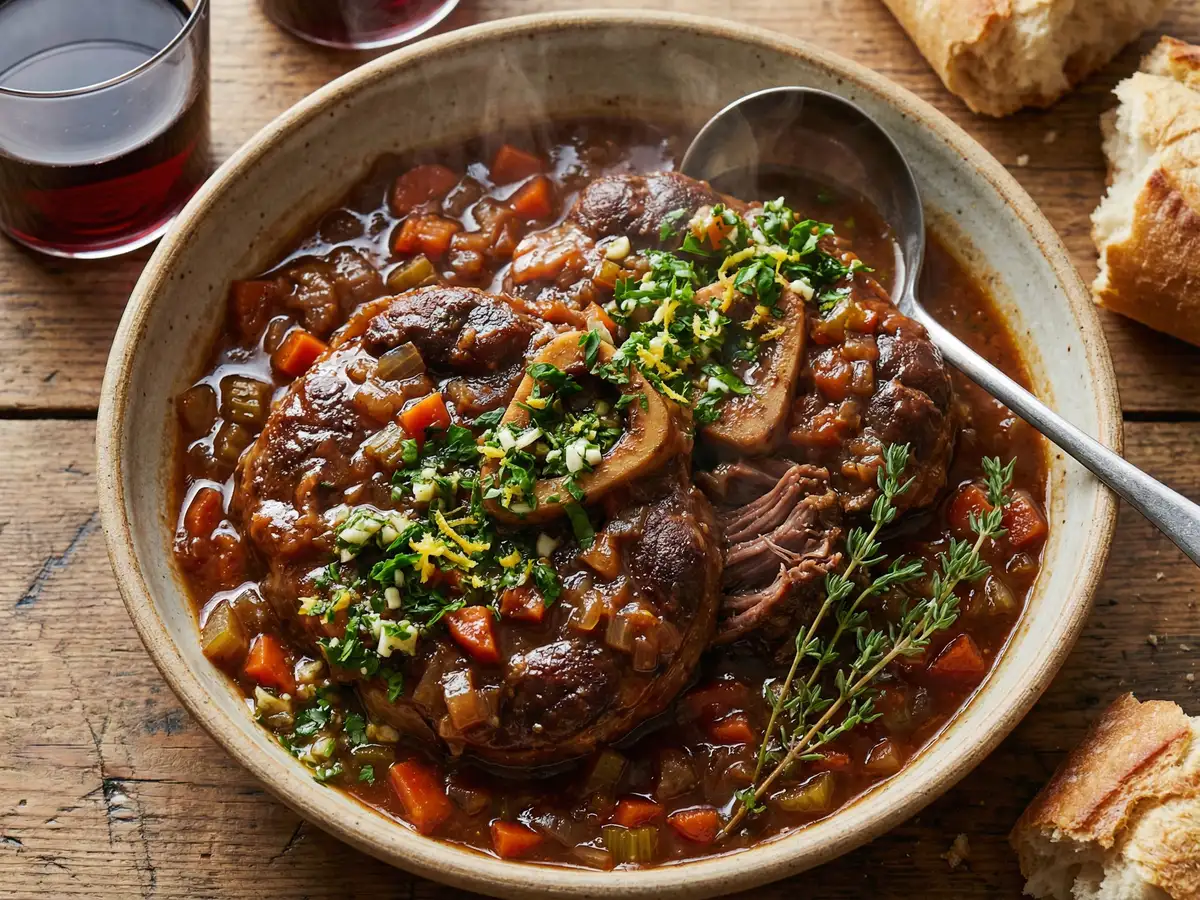 オッソブーコ（牛すね肉の煮込み）