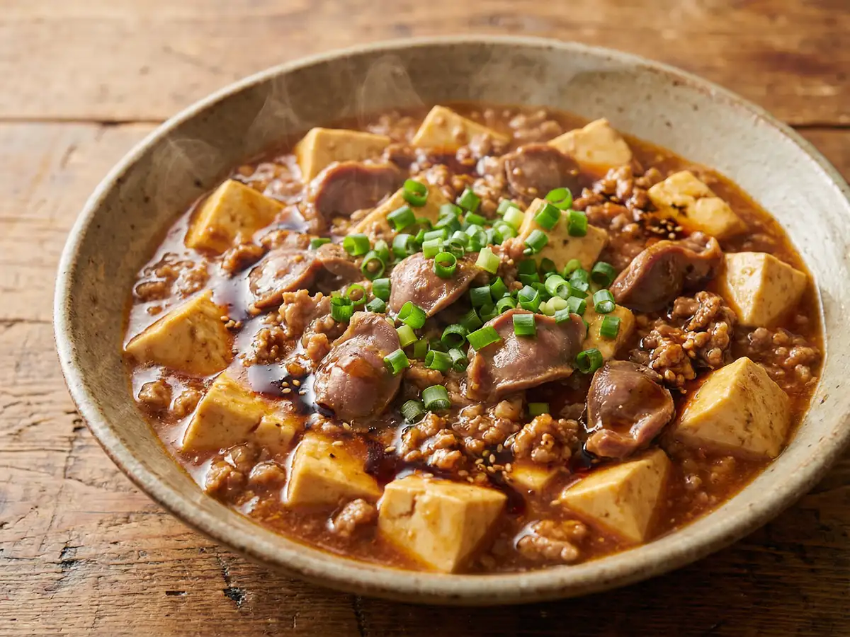 砂肝の麻婆豆腐
