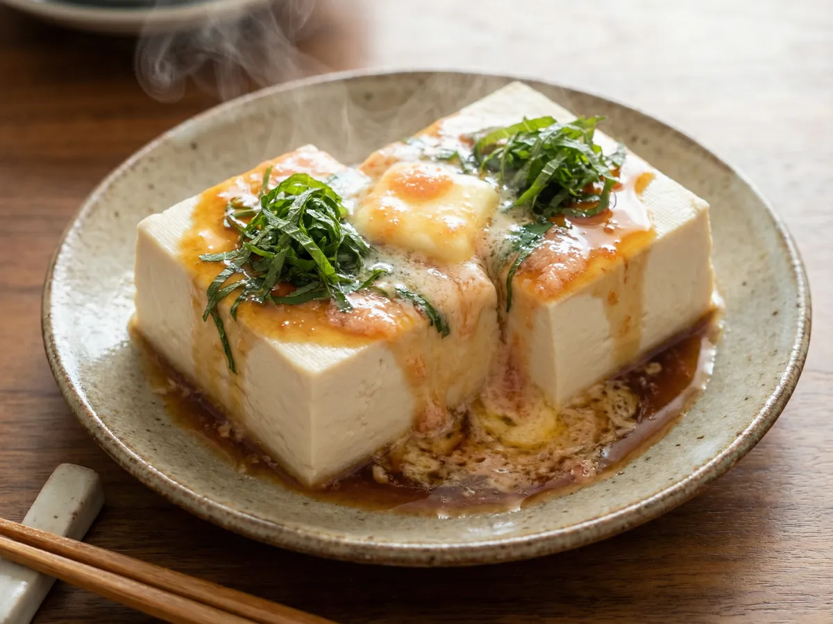 温豆腐の明太子バター