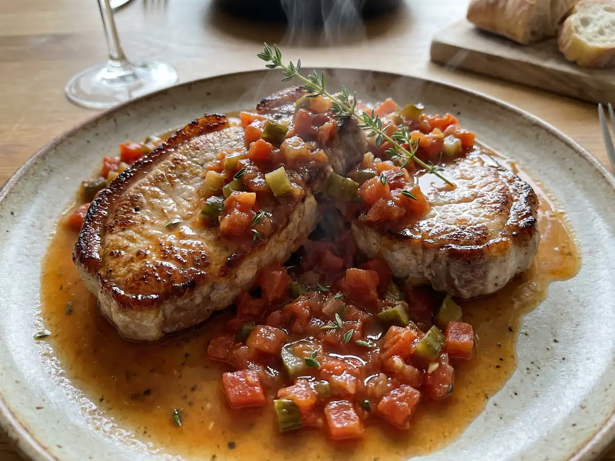 シャルキュティエール（豚肉・トマト・しば漬けのフレンチ）