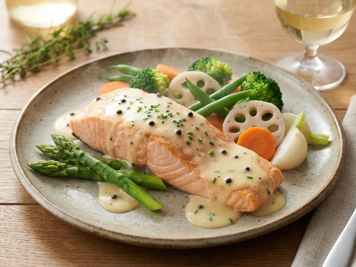 サーモンのブールブランソース