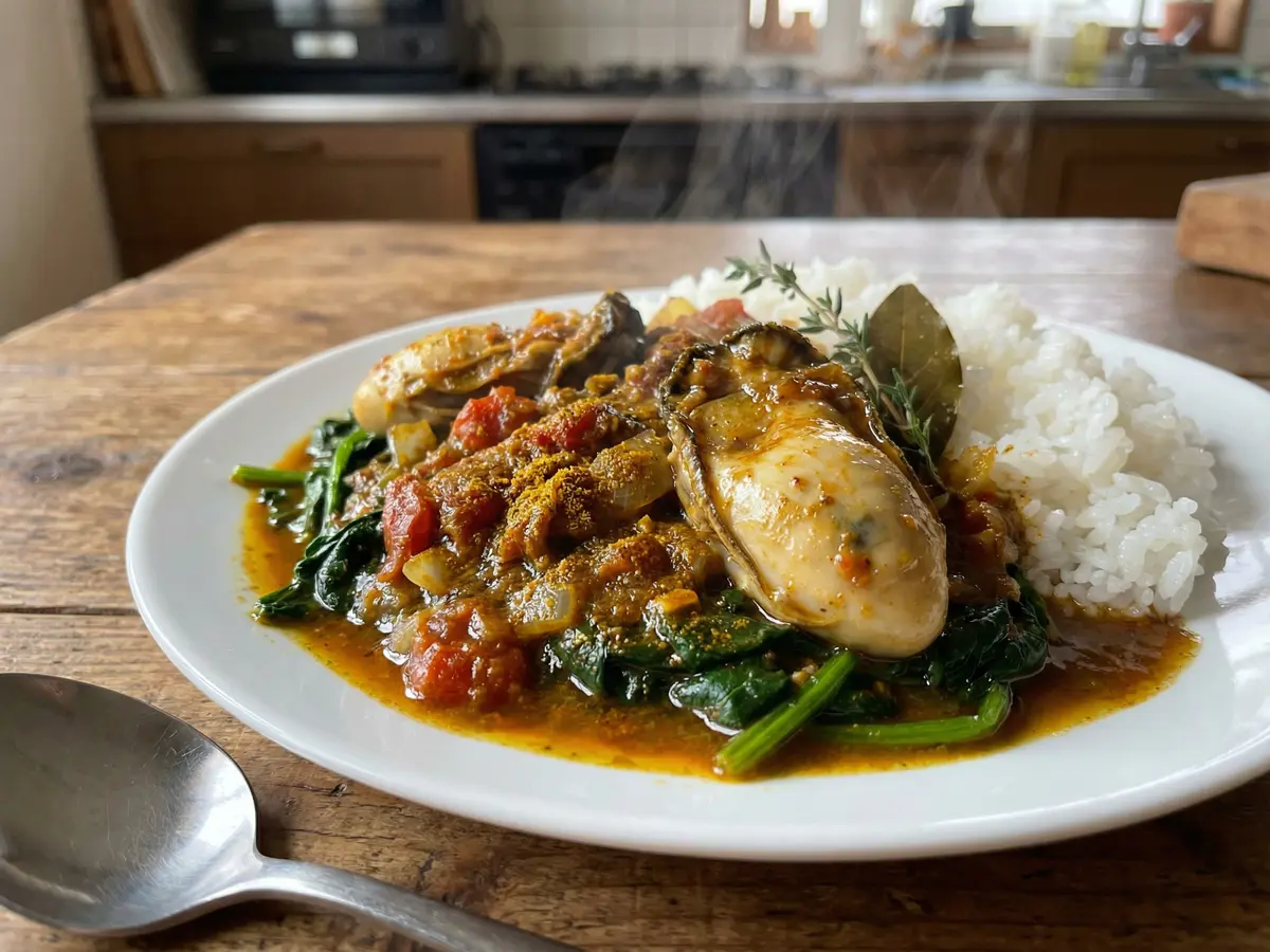 ほうれん草のカキカレー