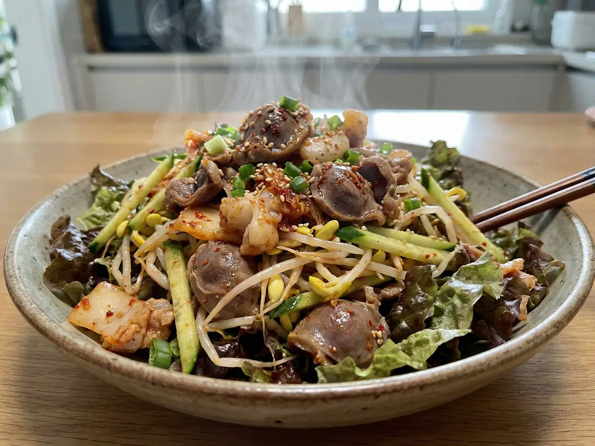 砂肝と軟骨のキムチサラダ