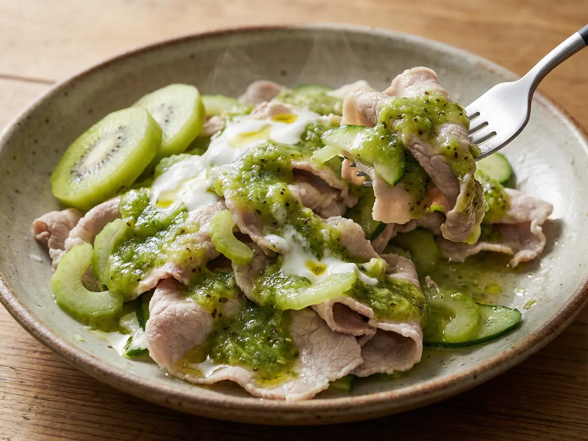 豚の冷しゃぶキウイソース