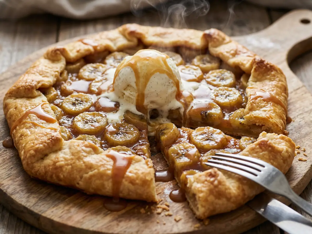 バナナのタルト・リュスティック（キャラメルソース添え）