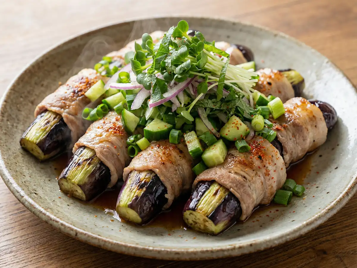 ナスの豚肉巻き