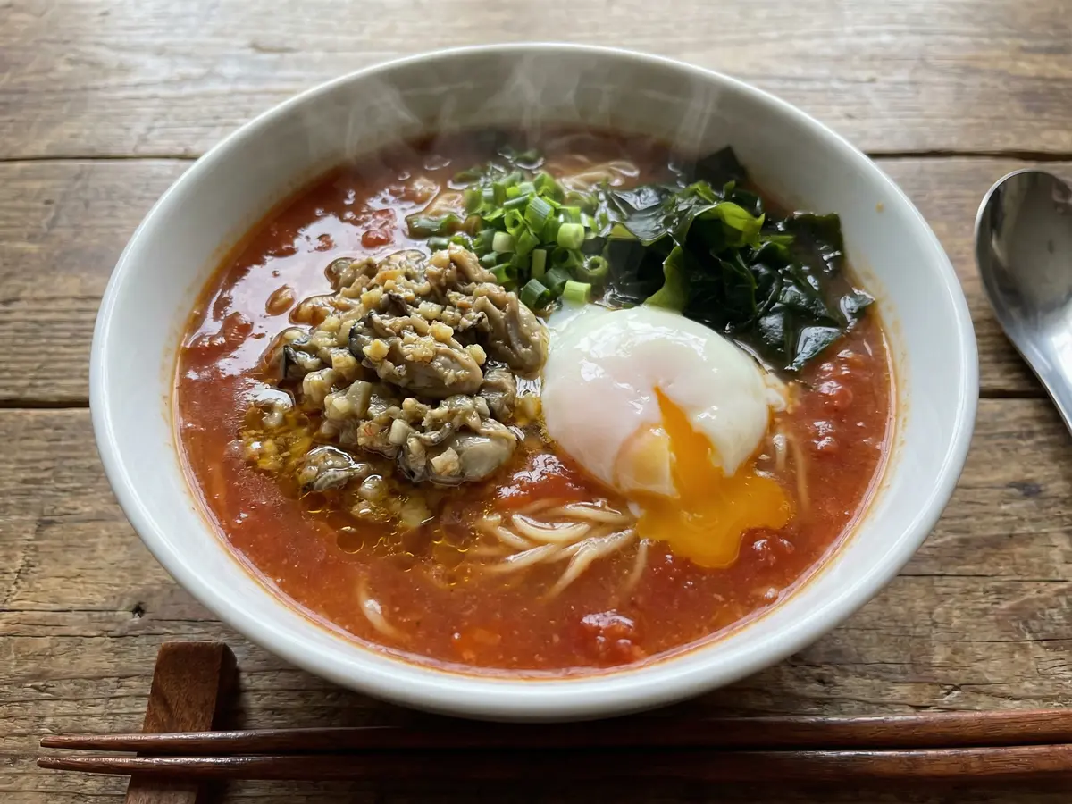 カキトマトラーメン（牡蠣トマトラーメン）