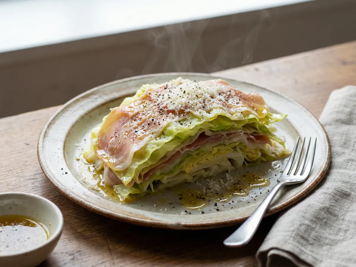 春キャベツと生ハムのミルフィーユ