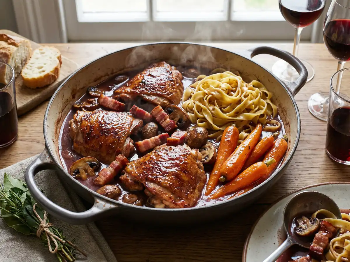 鶏の赤ワイン煮（コック・オ・ヴァン）