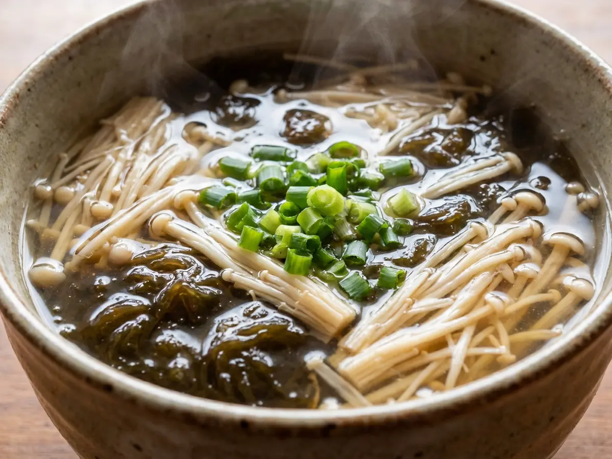 えのきともずくスープ