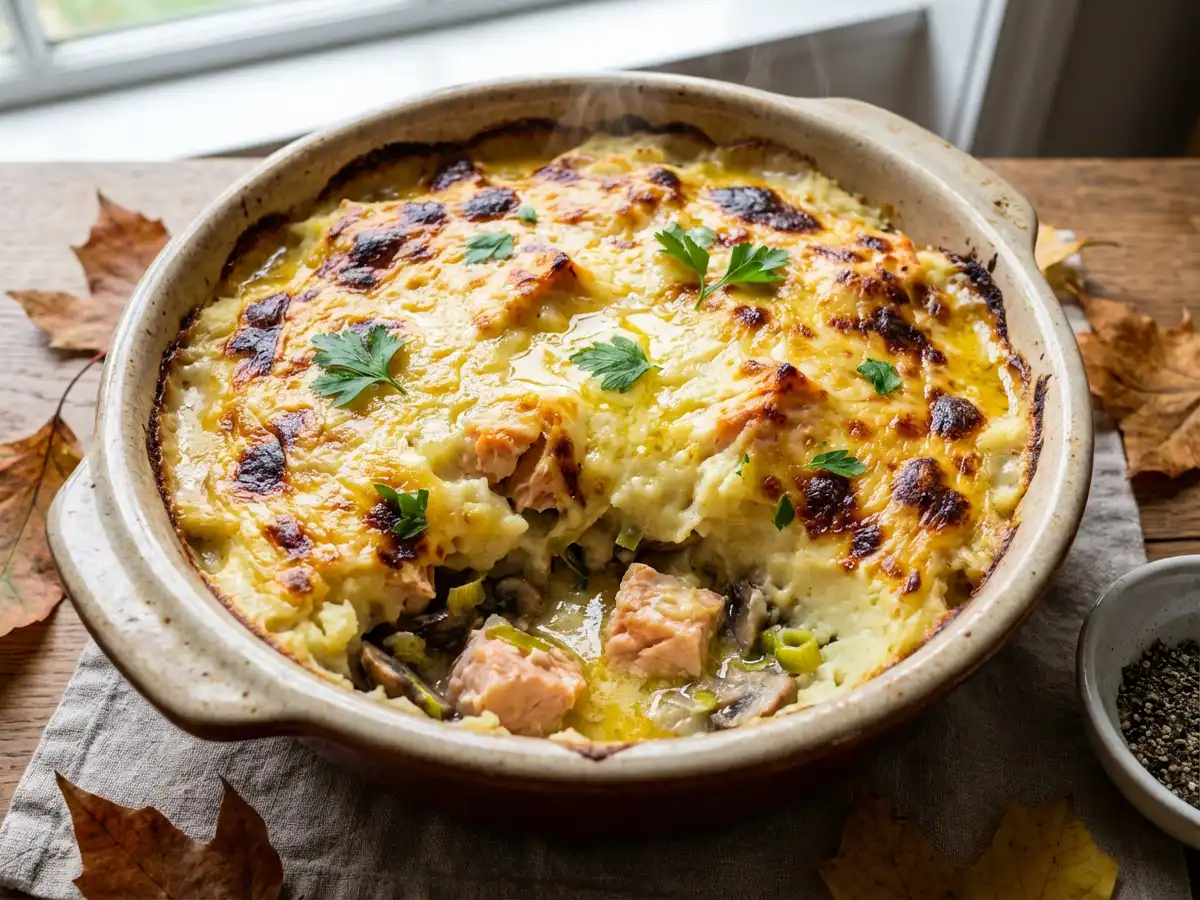 秋鮭とじゃがいものグラタン