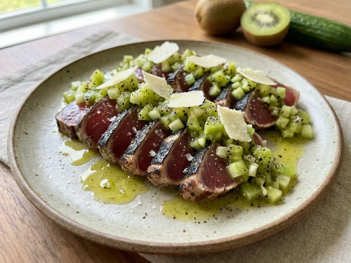 カツオのたたき キウイソース