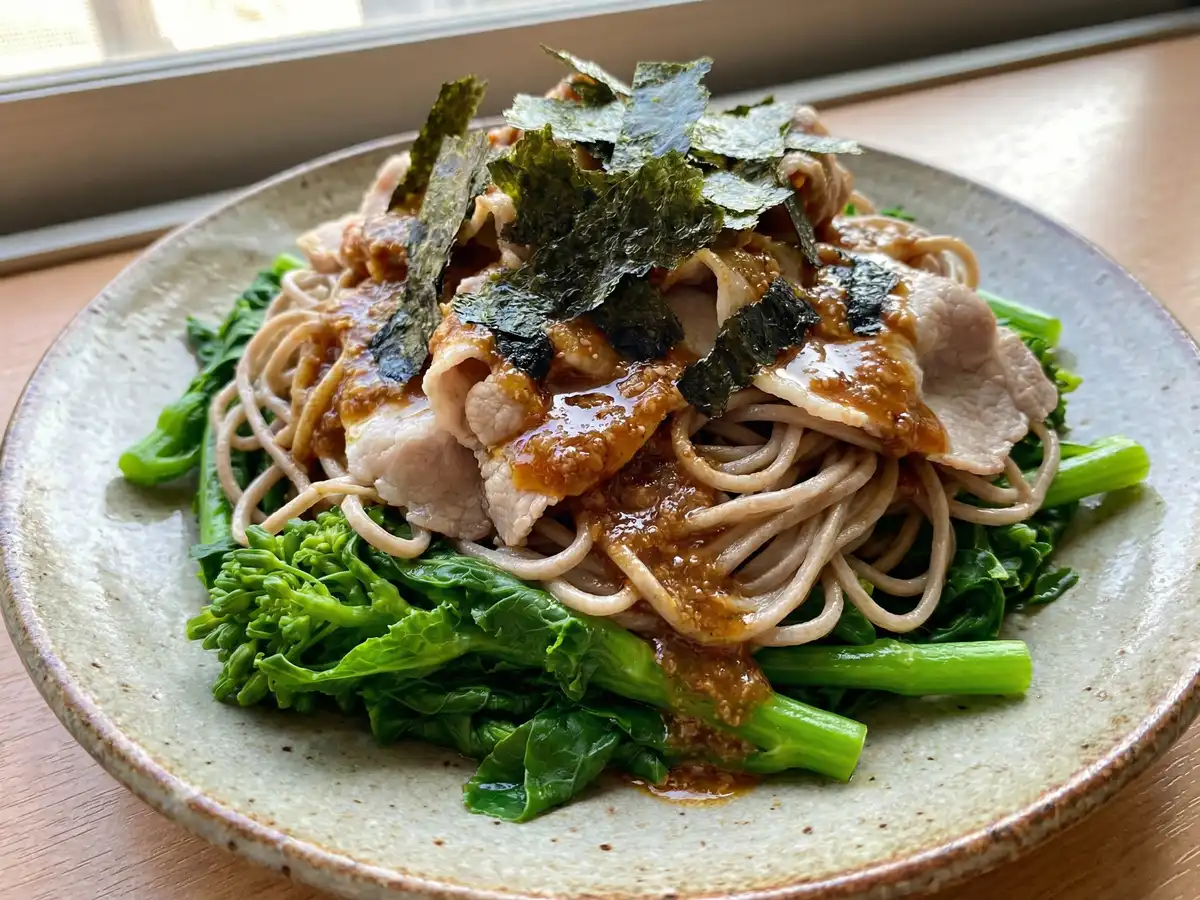 菜の花とそばのサラダ