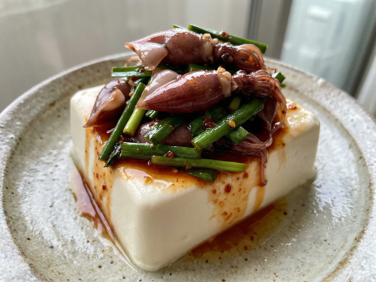 ホタルイカの韓国風冷奴