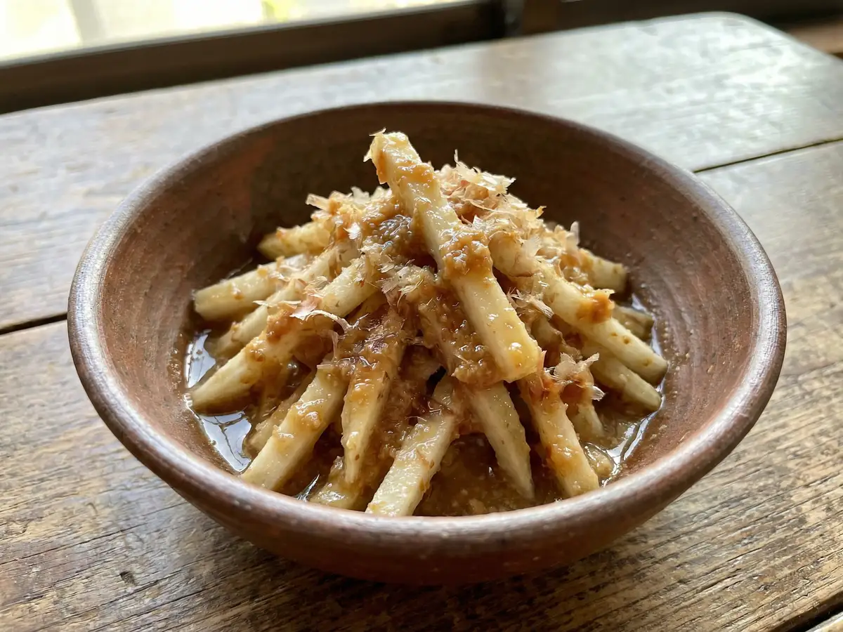 長芋とかつお節の酢味噌あえ
