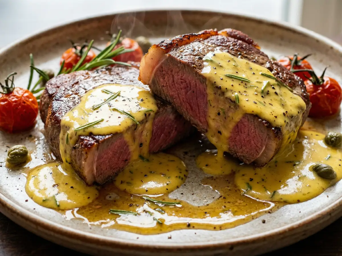 牛肉のベアルネーズソース